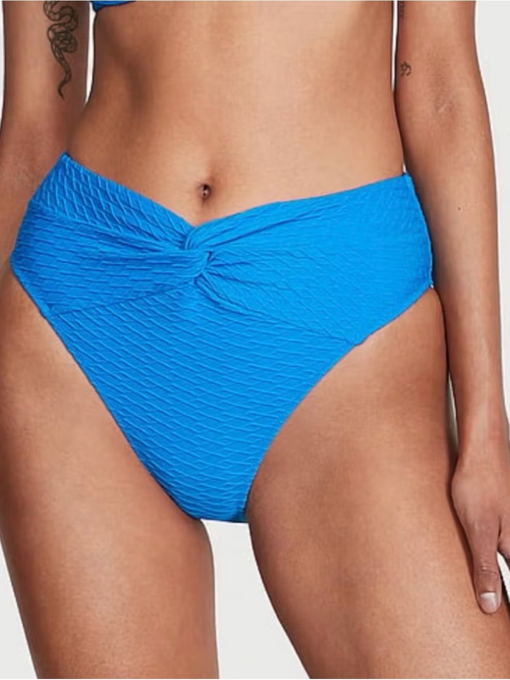 Victoria's Secret Blue High-Waist Twist Bikini Bottoms